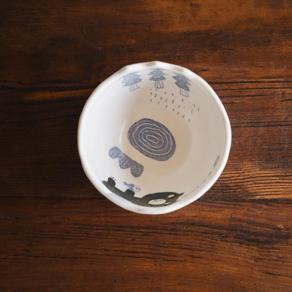 (2025年4月イロドリWEB個展)【1点もの】 古澤彩    どうぶつBOWL　ふ20-3