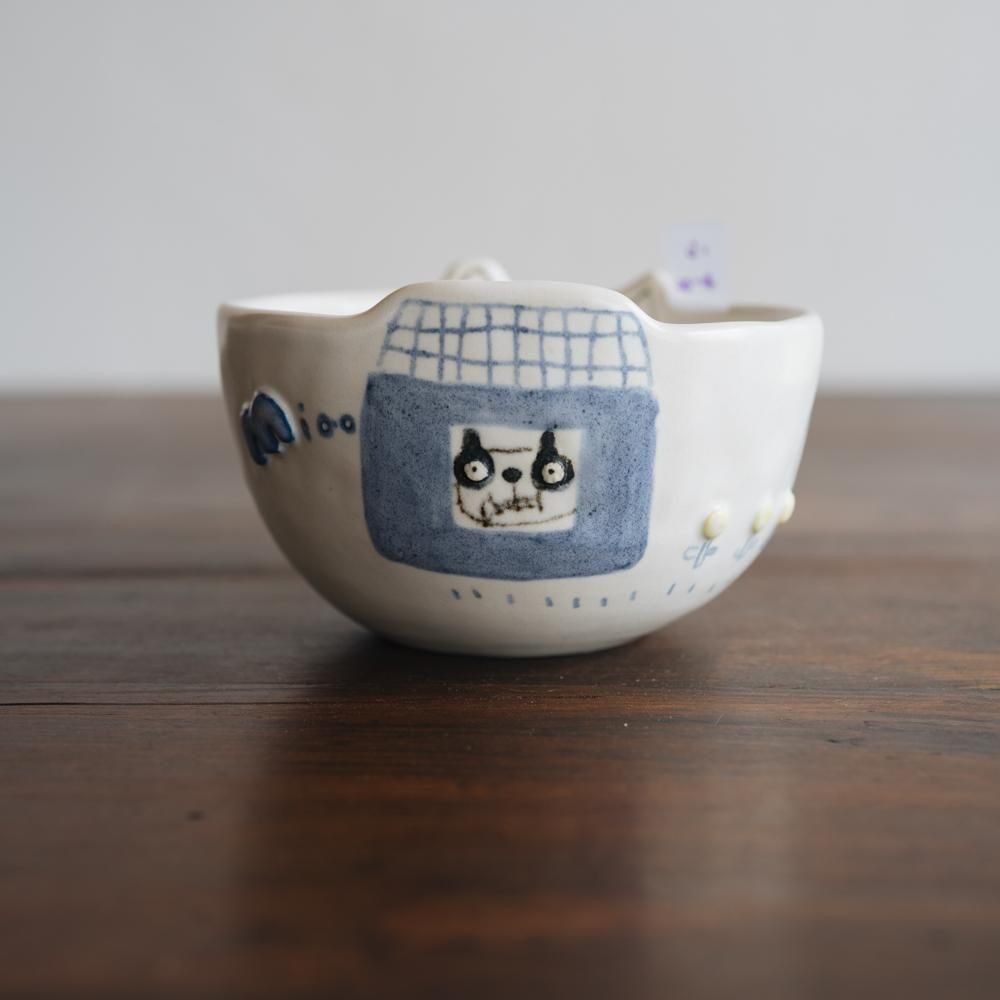 (2025年4月イロドリWEB個展)【1点もの】 古澤彩    どうぶつBOWL　ふ20-4
