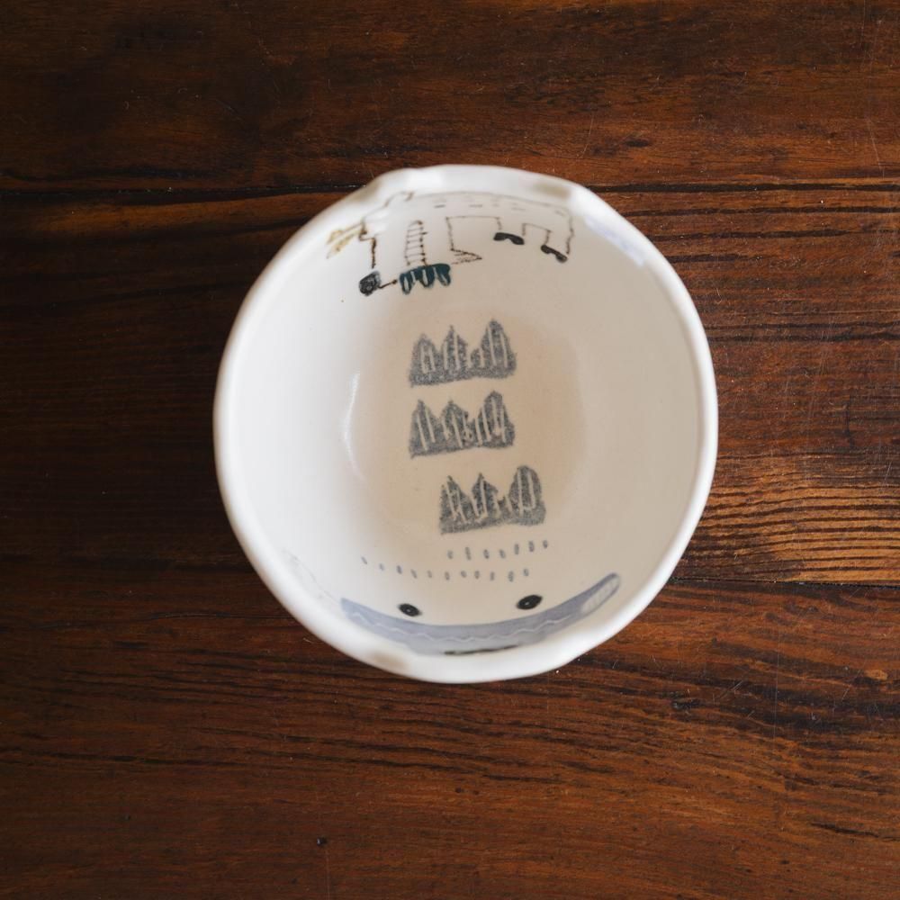 (2025年4月イロドリWEB個展)【1点もの】 古澤彩    どうぶつBOWL　ふ20-4