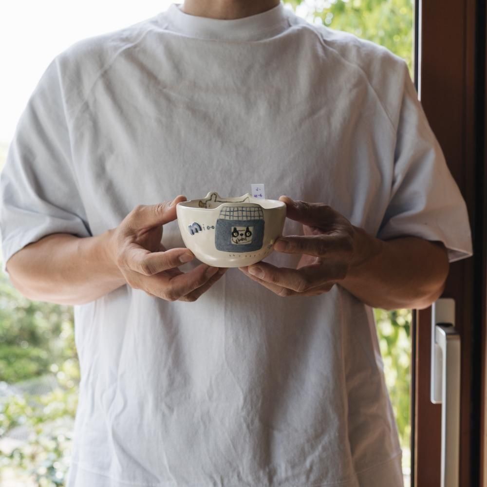 (2025年4月イロドリWEB個展)【1点もの】 古澤彩    どうぶつBOWL　ふ20-4