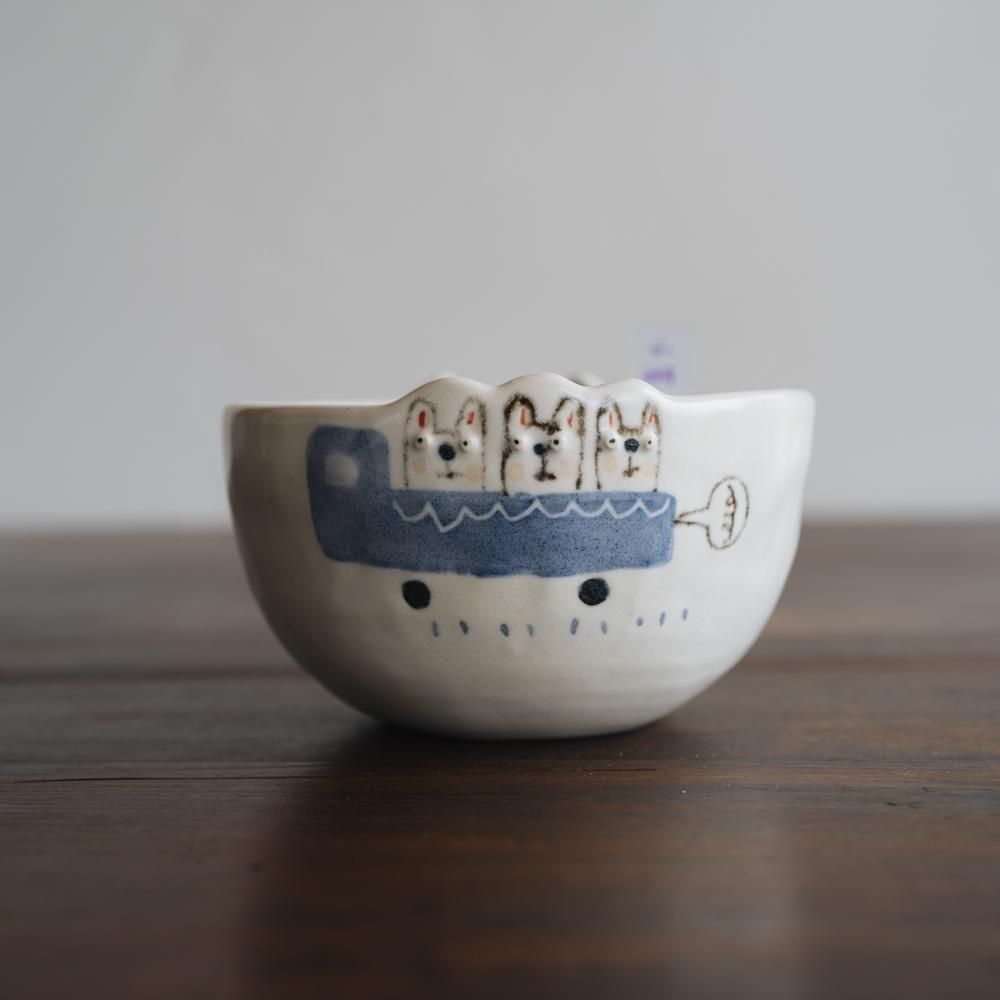 (2025年4月イロドリWEB個展)【1点もの】 古澤彩    どうぶつBOWL　ふ20-5