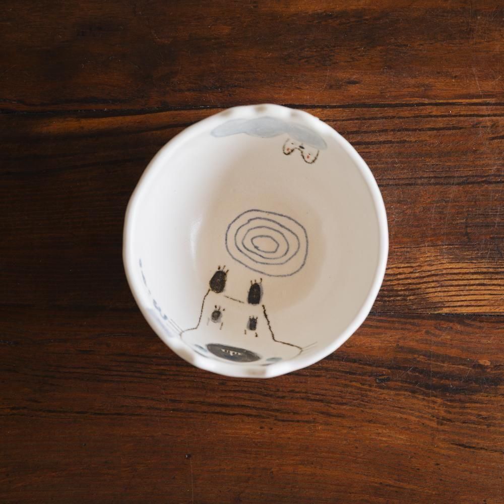 (2025年4月イロドリWEB個展)【1点もの】 古澤彩    どうぶつBOWL　ふ20-5