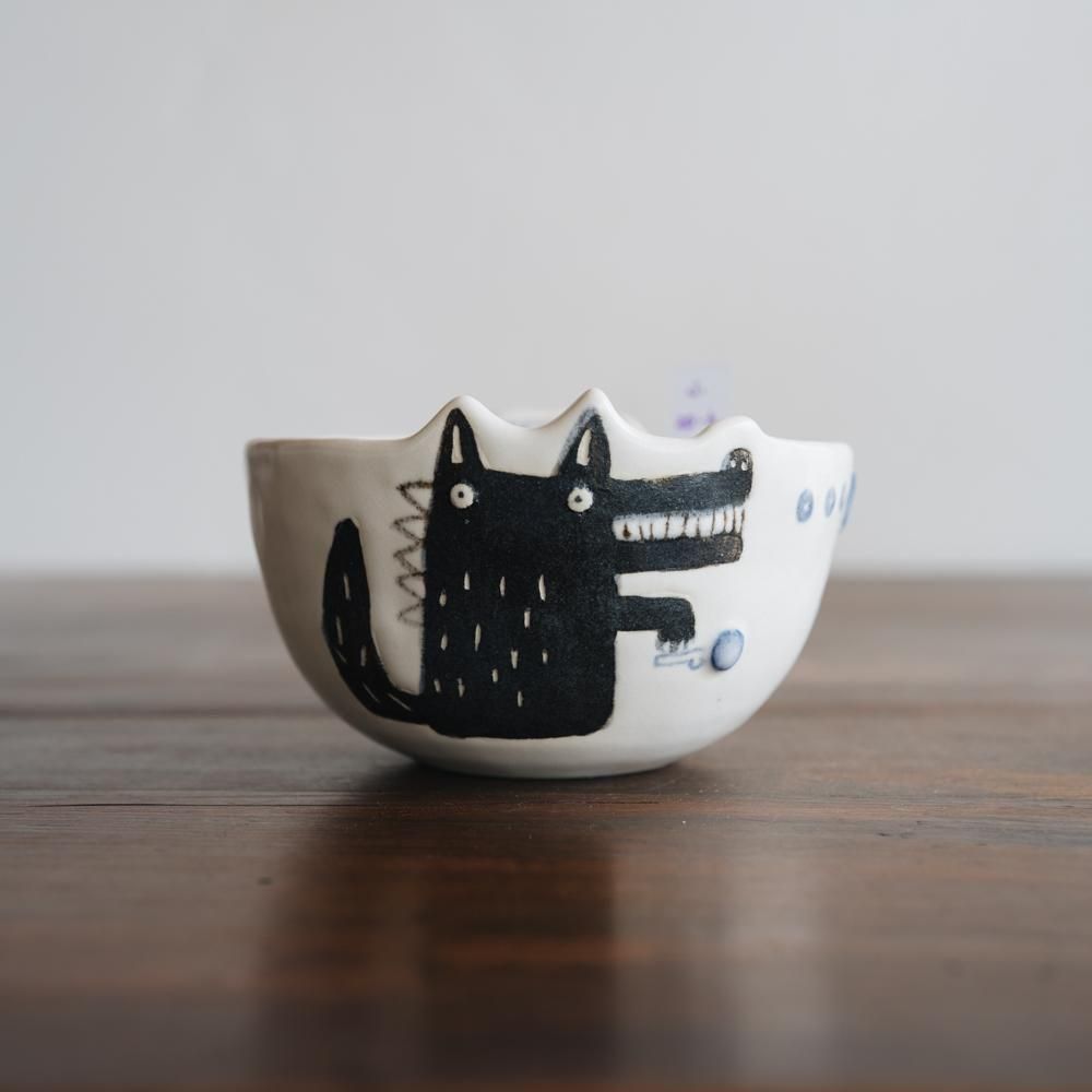 (2025年4月イロドリWEB個展)【1点もの】 古澤彩    どうぶつBOWL　ふ20-6