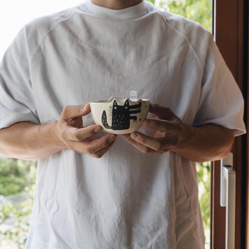 (2025年4月イロドリWEB個展)【1点もの】 古澤彩    どうぶつBOWL　ふ20-6