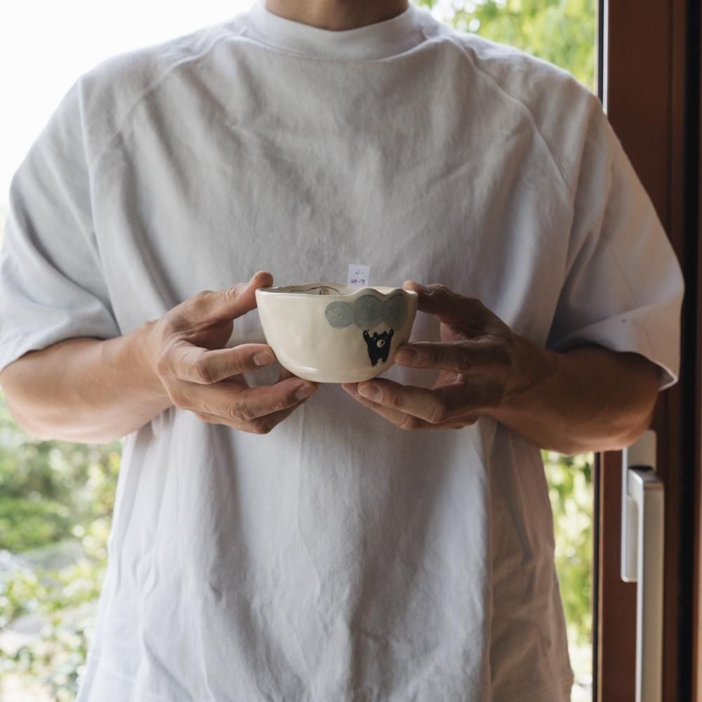 (2025年4月イロドリWEB個展)【1点もの】 古澤彩    どうぶつBOWL　ふ20-7