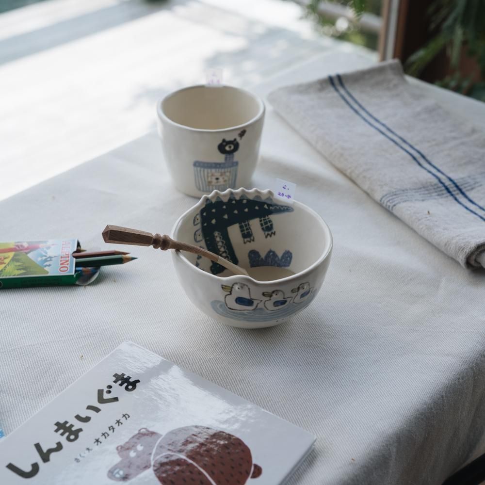 (2025年4月イロドリWEB個展)【1点もの】 古澤彩    どうぶつBOWL　ふ20-8
