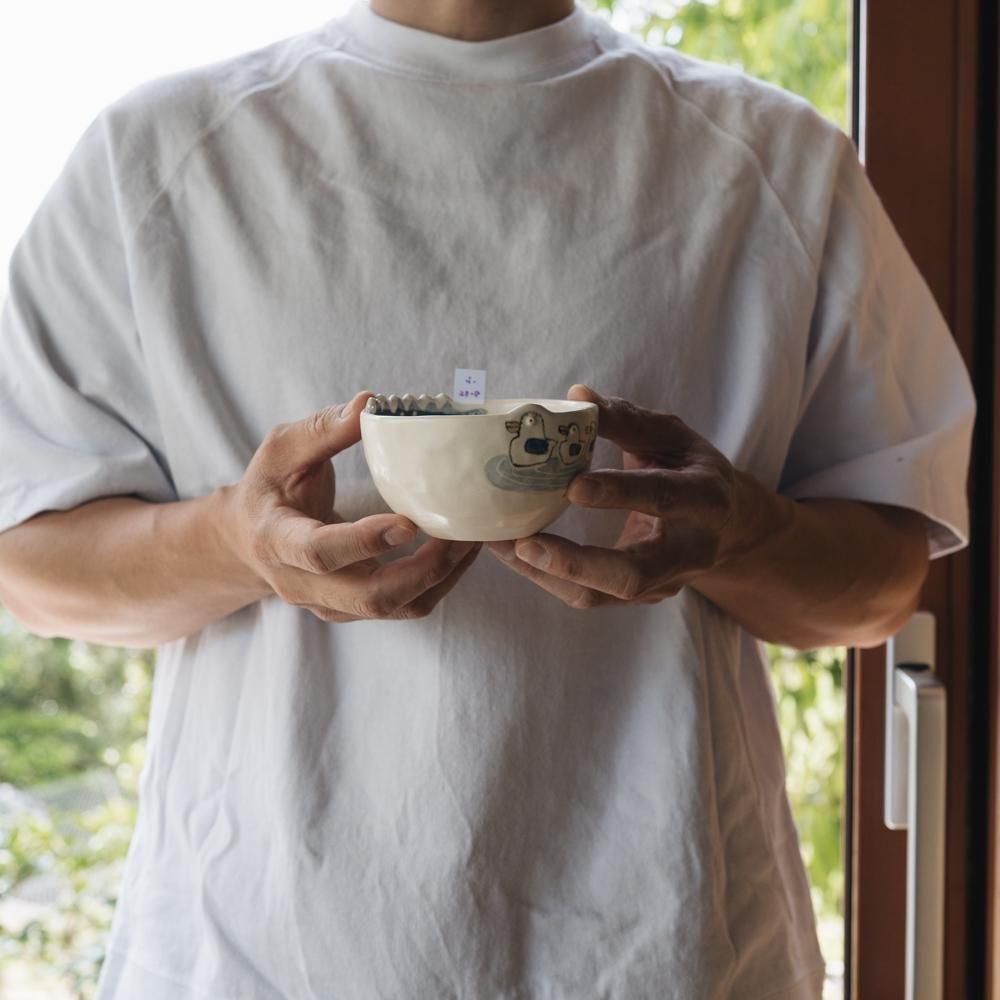 (2025年4月イロドリWEB個展)【1点もの】 古澤彩    どうぶつBOWL　ふ20-8