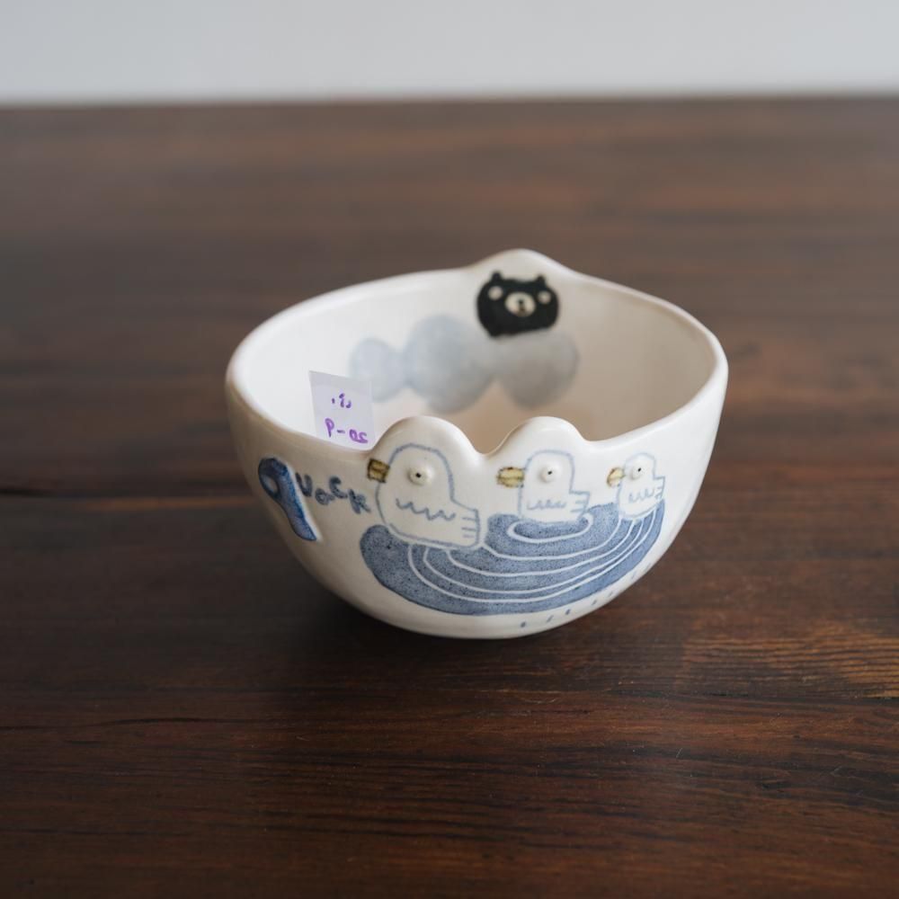 (2025年4月イロドリWEB個展)【1点もの】 古澤彩    どうぶつBOWL　ふ20-9