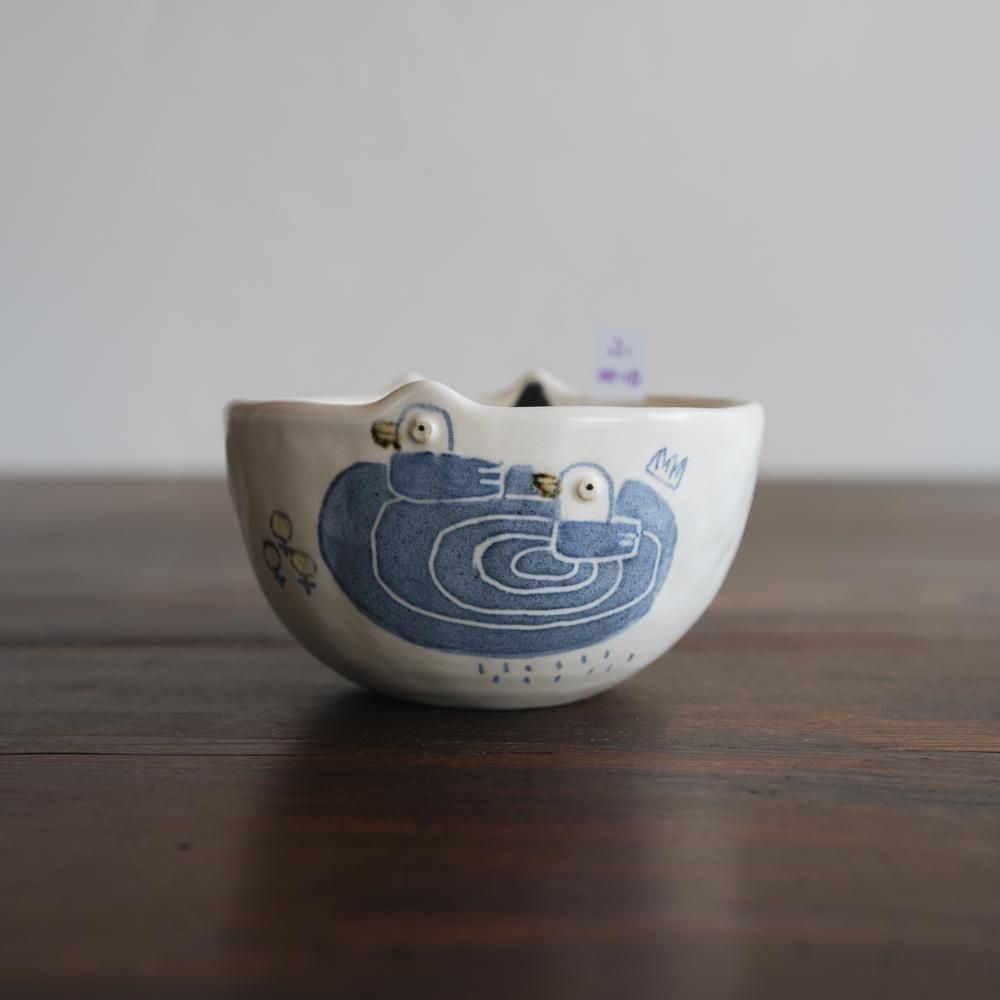 (2025年4月イロドリWEB個展)【1点もの】 古澤彩    どうぶつBOWL　ふ20-10