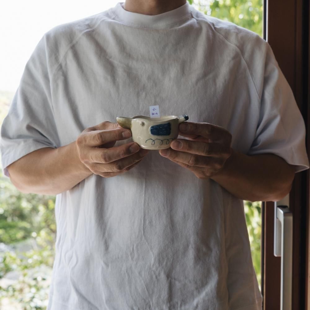 (2025年4月イロドリWEB個展)【1点もの】 古澤彩    小鳥のミルクピッチャー　ふ30-2