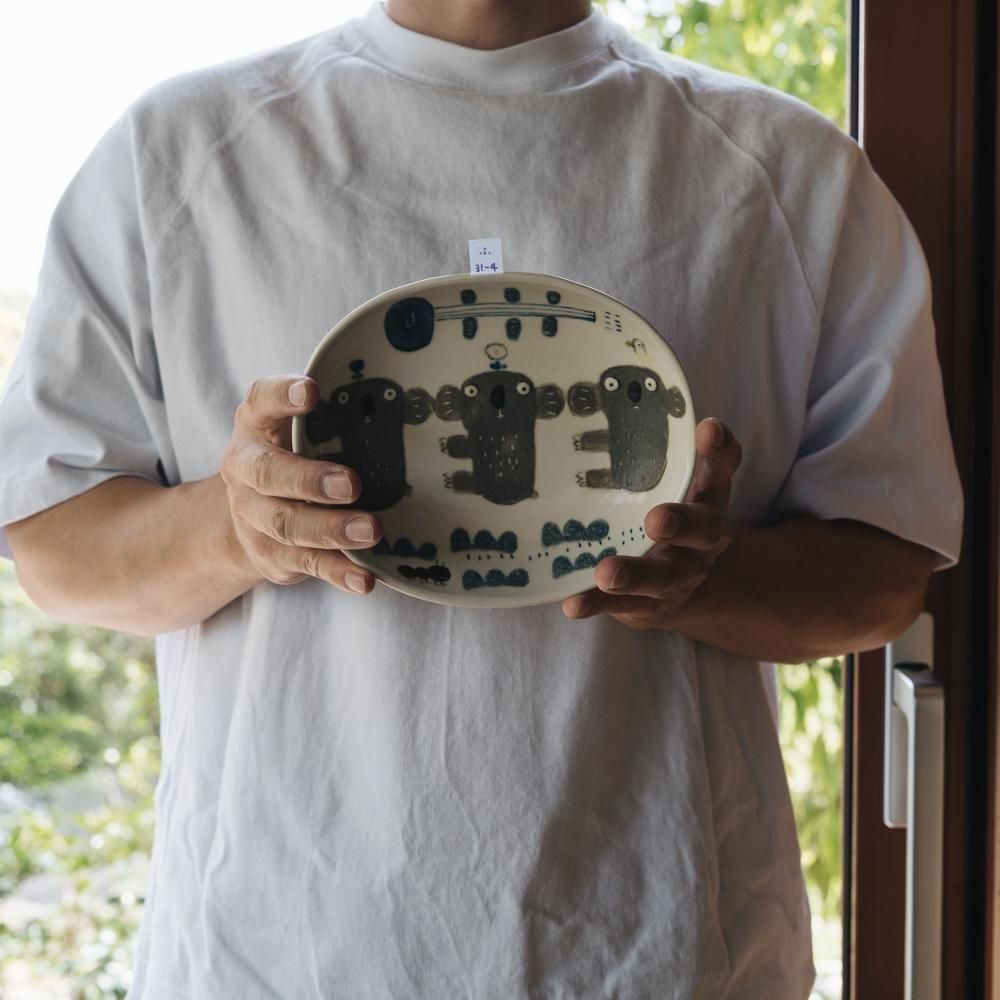 (2025年4月イロドリWEB個展)【1点もの】 古澤彩    オーバルプレート　ふ31-4