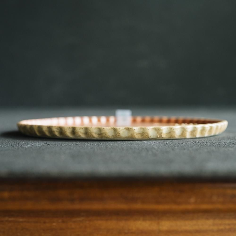 ※数量制限あり（2025年4月web個展）   苔色工房　なみなみプレート　ペンギン／コーラルピンク　こ2