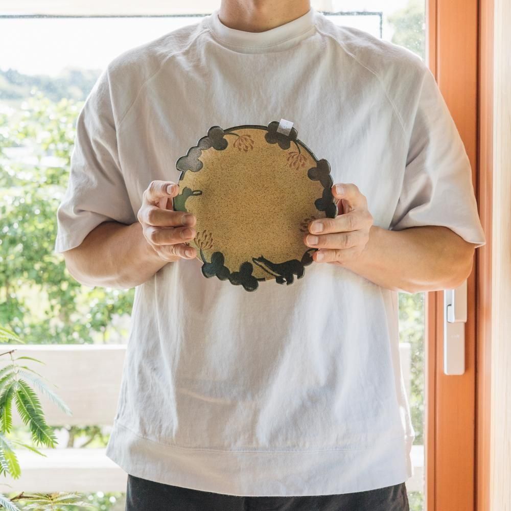 ※数量制限あり（2025年4月web個展）   苔色工房　クローバーリースプレート　こ11