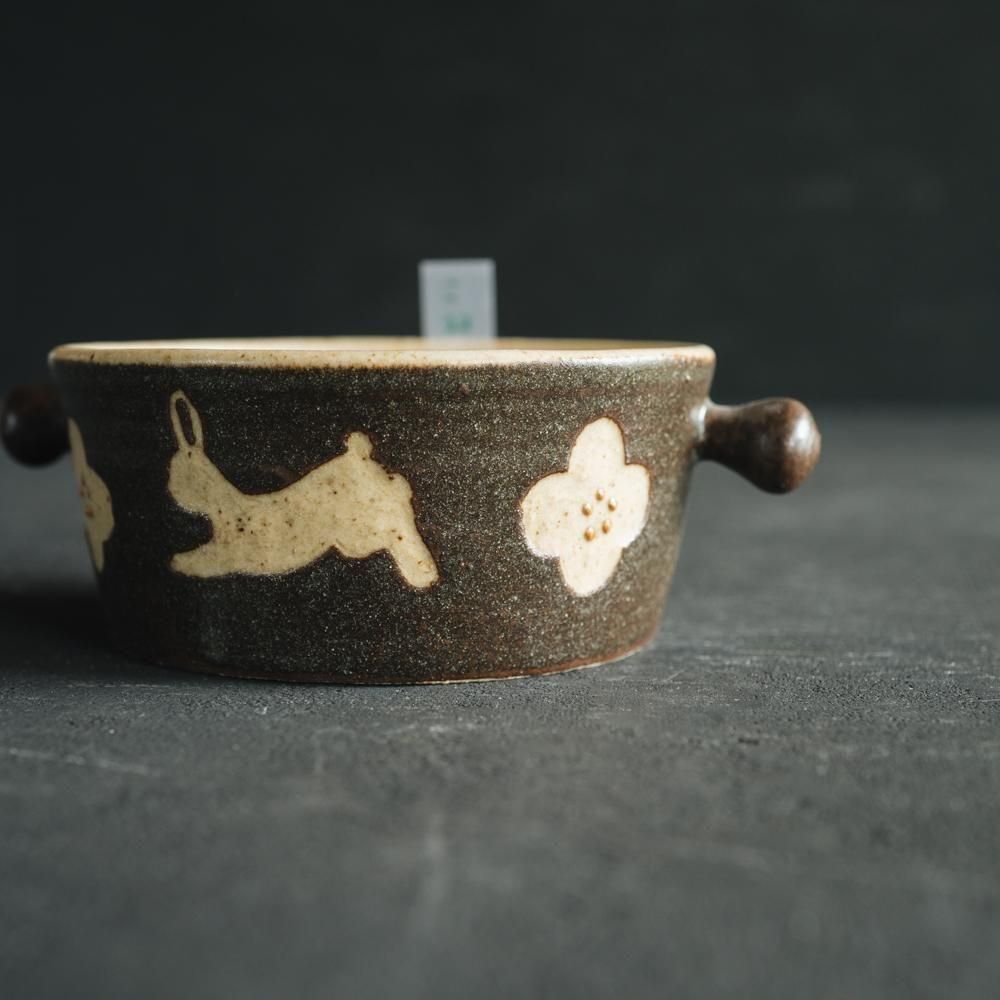 ※数量制限あり（2025年4月web個展）   苔色工房　【耐熱】のうつわ　／ウサギ　こ22