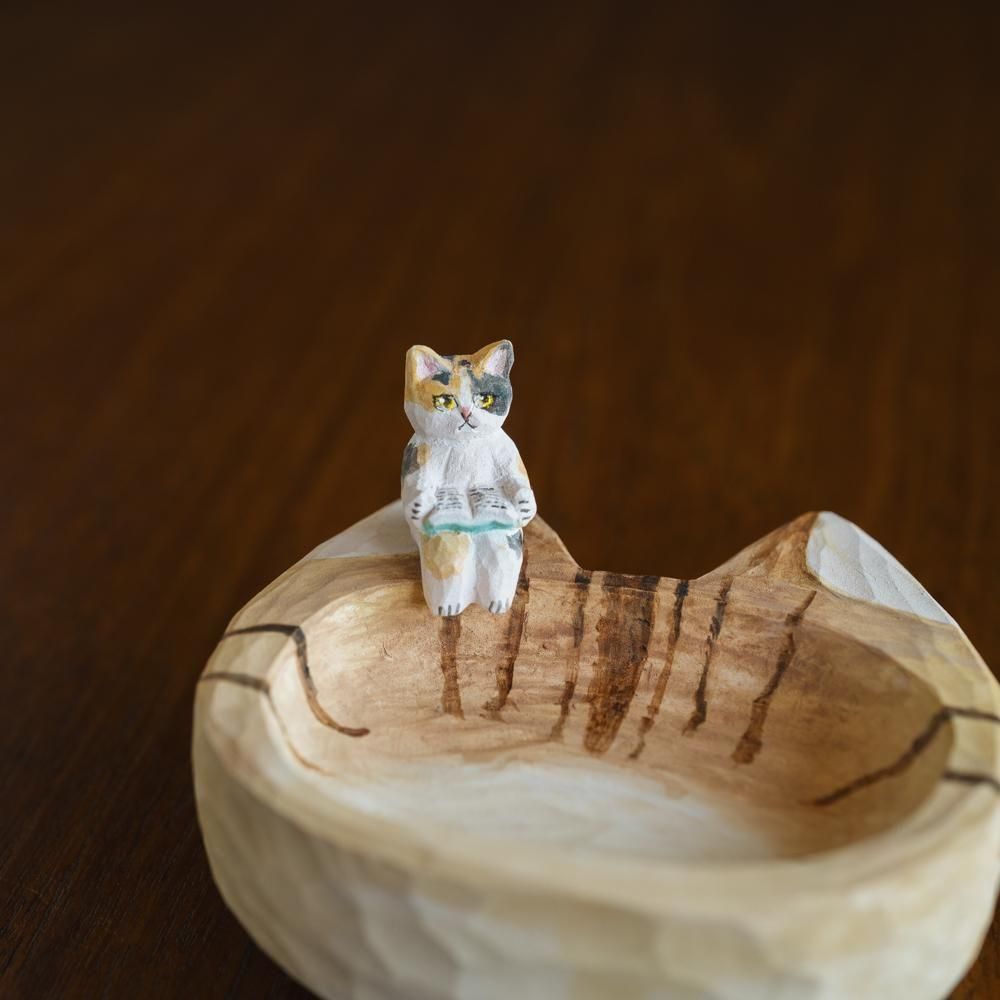 (2025年5月) 【1点もの】あたり工房　猫小物入れ　あ2-2