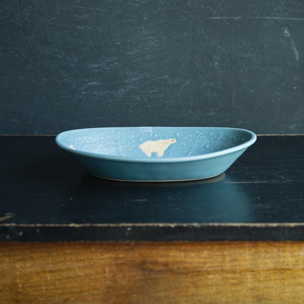 よしざわ窯★まとめ売り5点*いちご,こぐま,トイプードル,ドレープボウル,プラム イ29 クラウドグレー トイプードルの小皿 - 益子焼の小さな