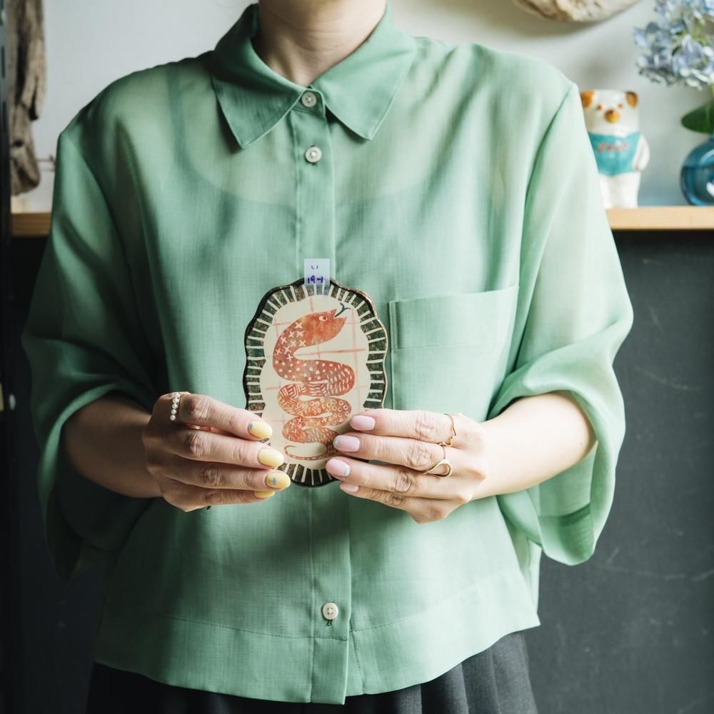 （2025年7月）【1点もの】岩佐悠子　ヘビの壁掛け花器　い19-1