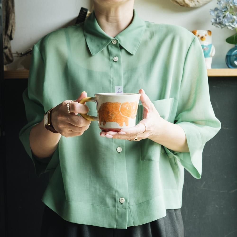 （2025年7月）【1点もの】岩佐悠子　ひらがな高台マグ　い28-20