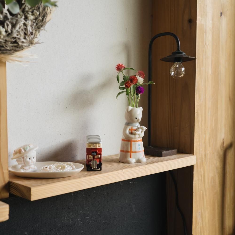 （2025年7月）【1点もの】すずらんまーち　くま親子一輪挿し　ス4