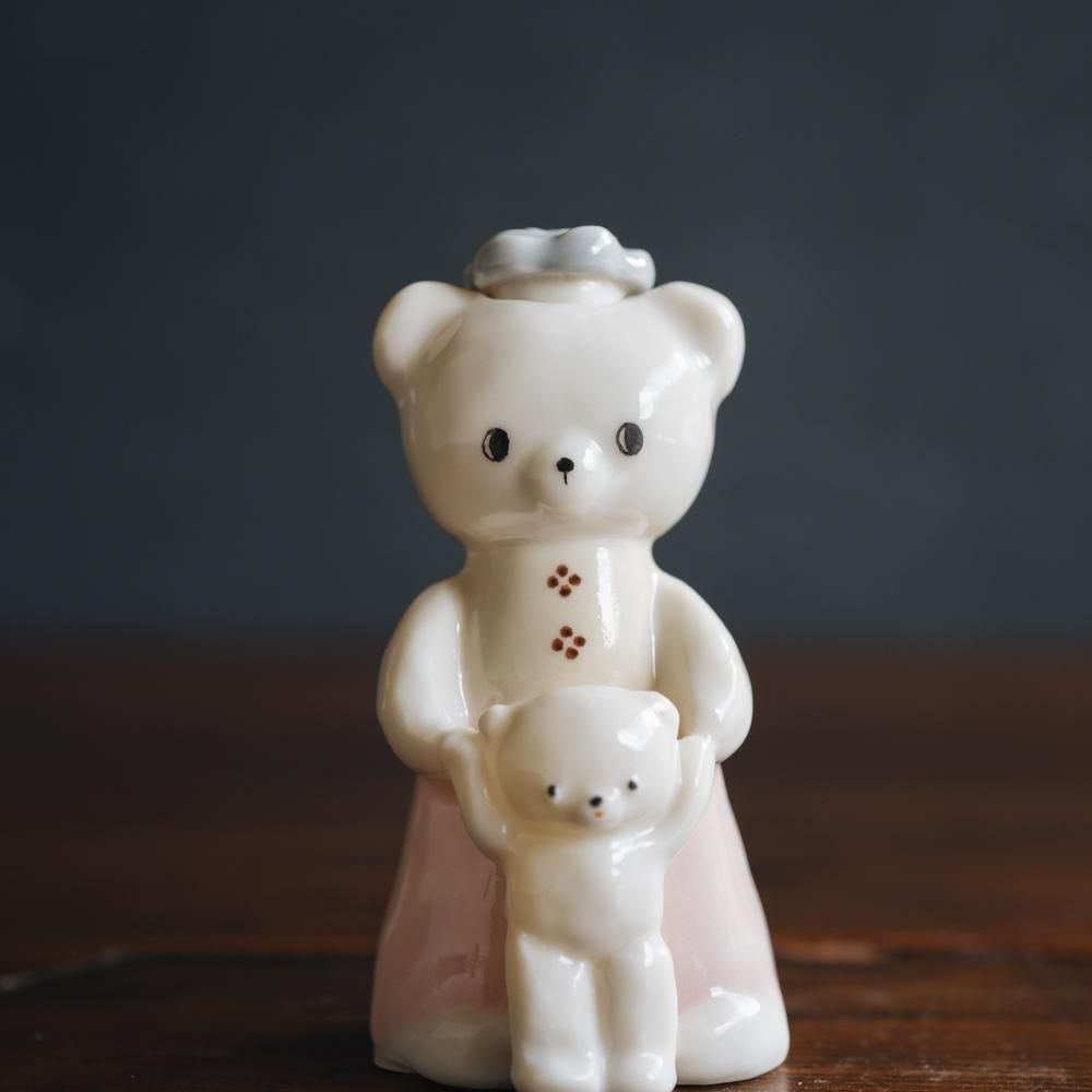 （2025年7月）【1点もの】すずらんまーち　くまの親子の入れ物　ス24