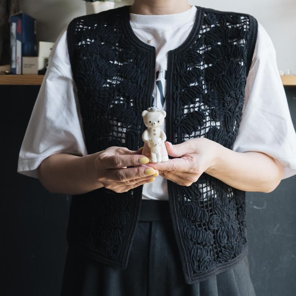 （2025年7月）【1点もの】すずらんまーち　くまの親子の入れ物　ス24