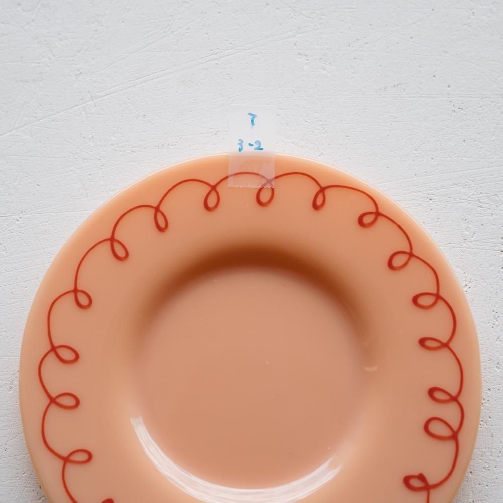 （2025年7月）天気雨　絵付けリム皿　て3-2