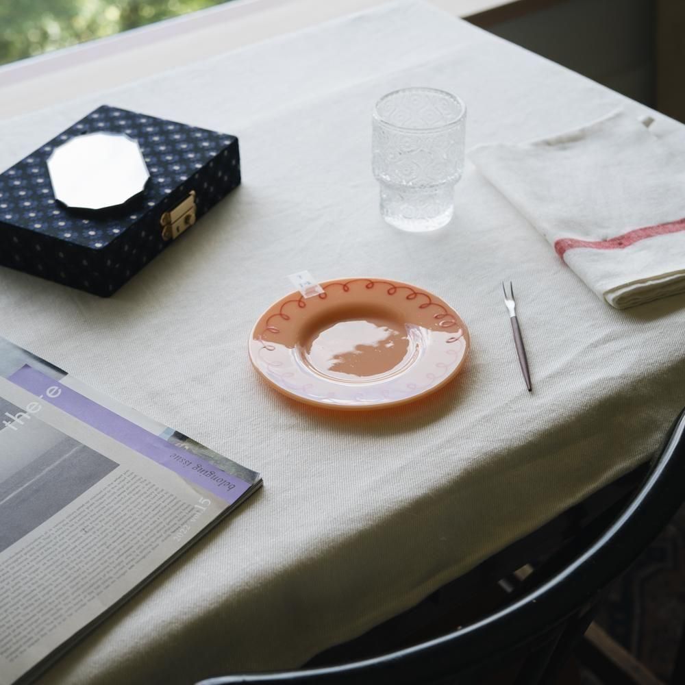 （2025年7月）天気雨　絵付けリム皿　て3-2