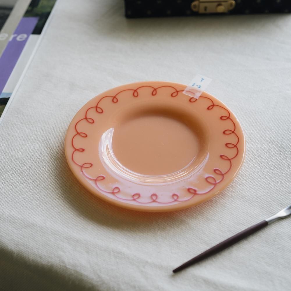 （2025年7月）天気雨　絵付けリム皿　て3-2