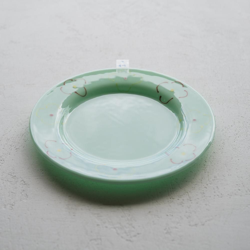 （2025年7月）【1点もの】天気雨　絵付けリム皿　て4-1