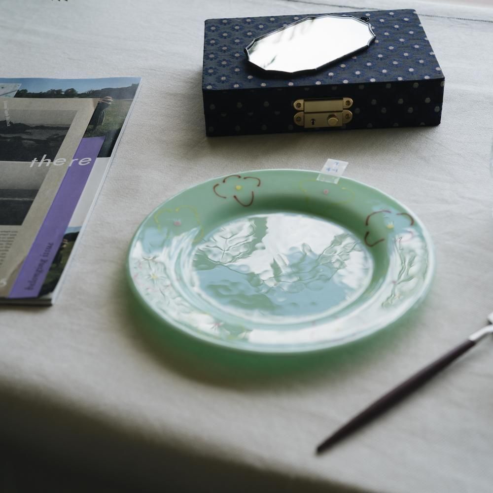 （2025年7月）【1点もの】天気雨　絵付けリム皿　て4-1