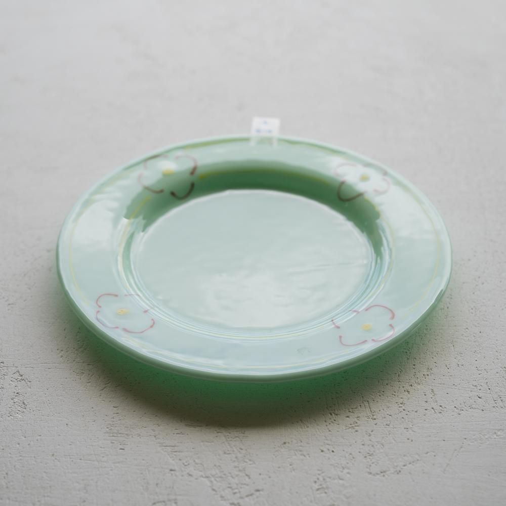 （2025年7月）【1点もの】天気雨　絵付けリム皿　て4-2