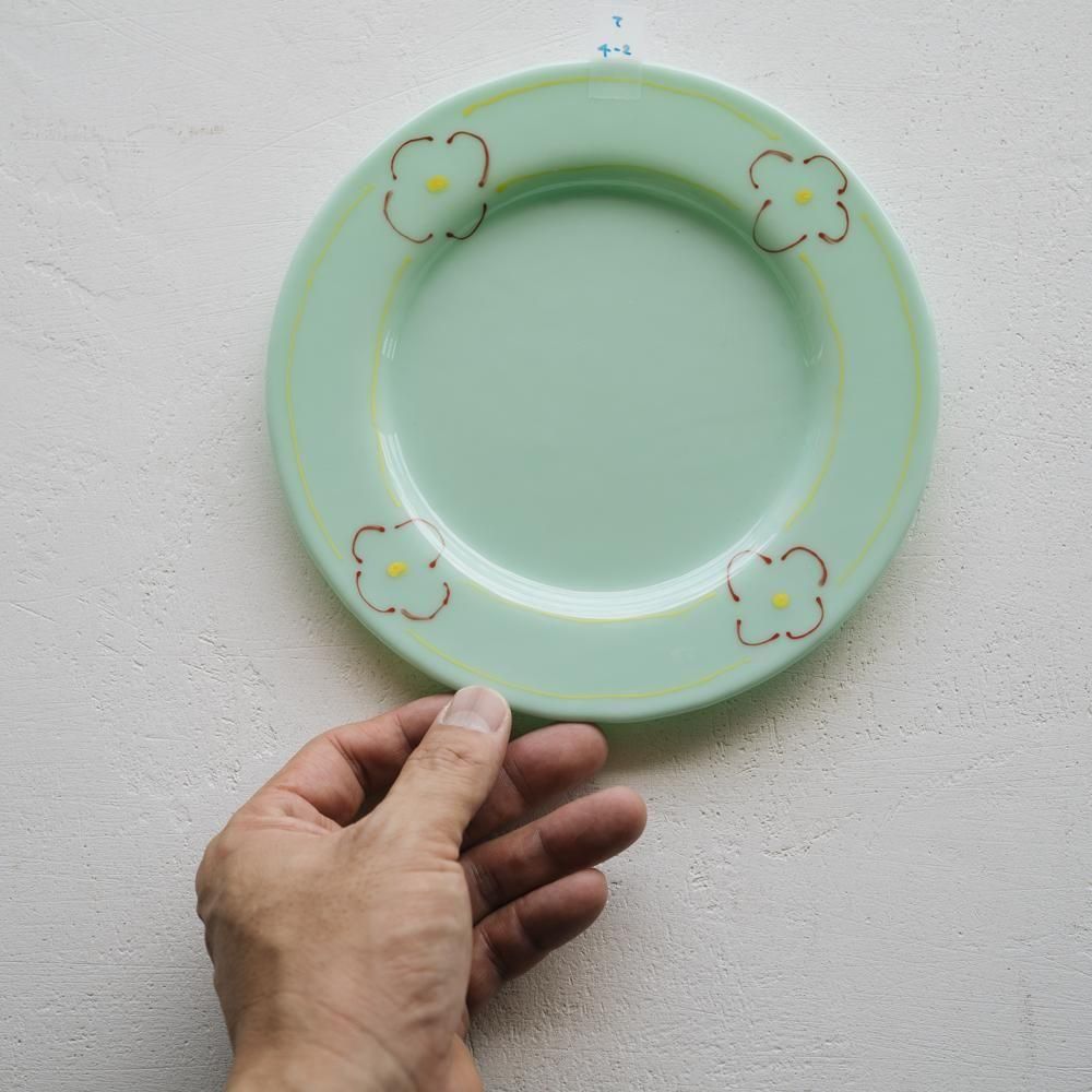 （2025年7月）【1点もの】天気雨　絵付けリム皿　て4-2