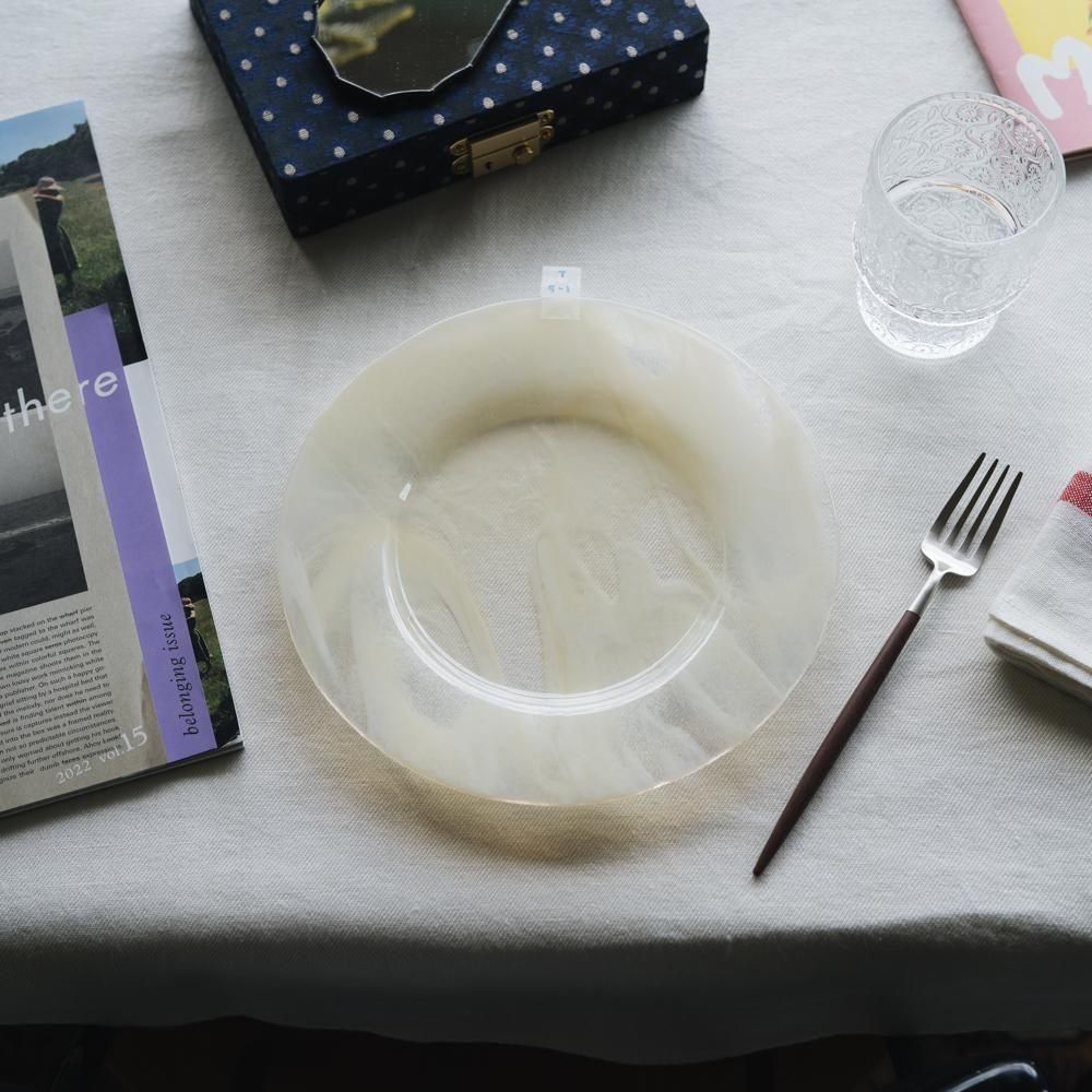 （2025年7月）【1点もの】天気雨　リム皿　て5-1