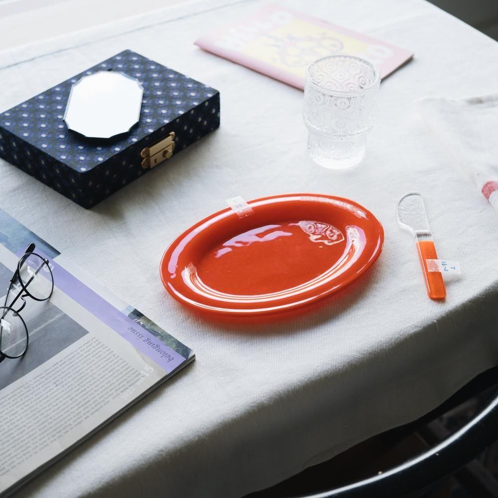 （2025年7月）【1点もの】天気雨　楕円皿　て12