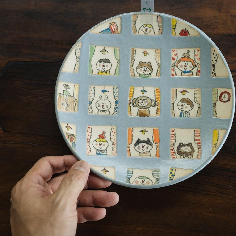 メロガッパ　絵しりとり皿 MELOGAPPA 絵しりとり皿 絵皿 20cm CRC001 マヨリカ焼き