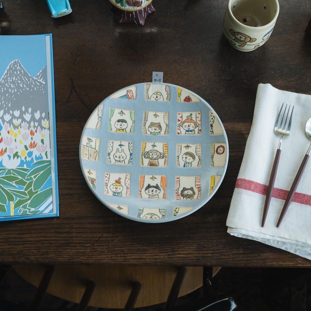 メロガッパ　絵しりとり皿 MELOGAPPA 絵しりとり皿 絵皿 20cm CRC001 マヨリカ焼き