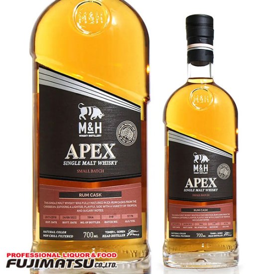 M&H APEX Rum Cask 700ml (M＆H Ｍ＆Ｈ Ｍ&Ｈ) イスラエル産ウイスキー