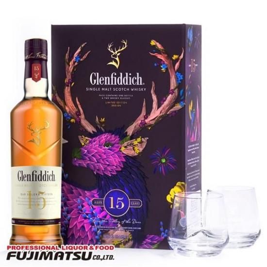 グレンフィディック 15年 700ml ペアグラス付き(2脚) Glenfiddich