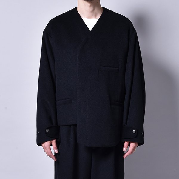 rin / Asymmetry Wool Jacket BK