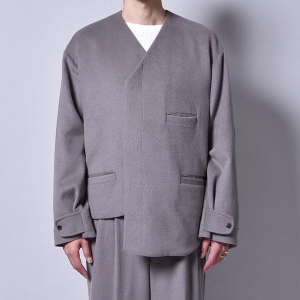 rin / Asymmetry Wool Jacket GREY