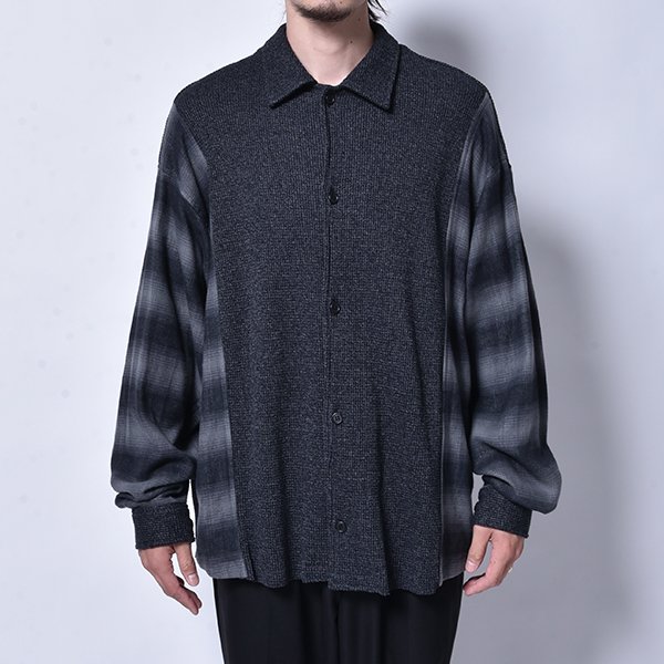 <img class='new_mark_img1' src='https://img.shop-pro.jp/img/new/icons34.gif' style='border:none;display:inline;margin:0px;padding:0px;width:auto;' />rin / Check Switch Waffle Shirt BK