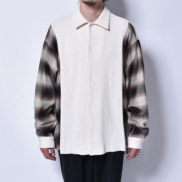 <img class='new_mark_img1' src='https://img.shop-pro.jp/img/new/icons38.gif' style='border:none;display:inline;margin:0px;padding:0px;width:auto;' />rin / Check Switch Waffle Shirt BRW
