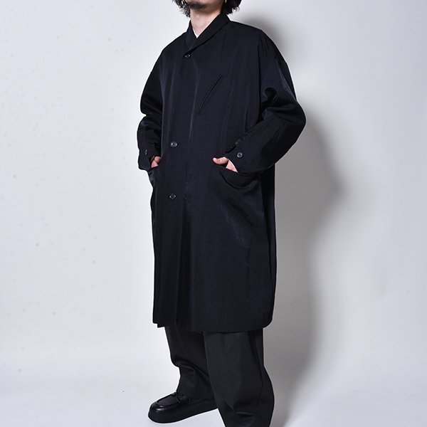 rin / Shawl color Nylon Big Coat BK