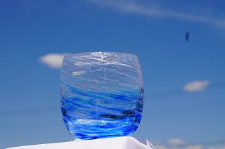 琉球グラス泡チップ(丸)＆コルクコースターセット