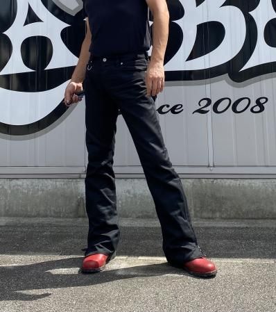 SKULL FLIGHT ブラックブーツカットデニム 31