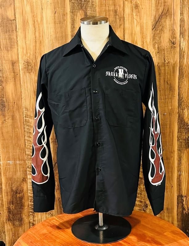 スカルフライト★パイルシャツ 七部袖 SKULL FLIGHT/スカルフライト】 7分袖Tシャツ/パイルプル