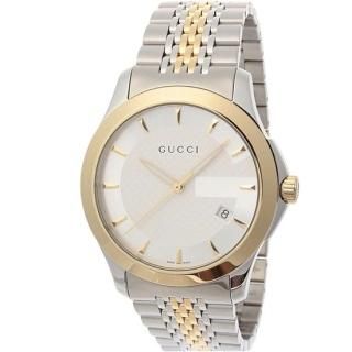 【美品】GUCCI YA126409 シルバー/ゴールド 時計 New Gucci G-Timeless Silver Dial Two Tone Gold YA126409 38mm Watch