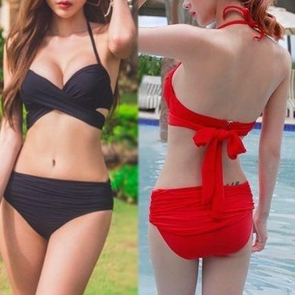 リゾート 水着 クロスリボンが可愛いホルターネックのシンプルビキニ リゾートワンピース 通販 ドレスバケーション マキシ丈からミニまで ハワイ旅行に リゾート 水着 クロスリボンが可愛いホルターネックのシンプルビキニ リゾートワンピース 通販 ドレスバケーション マキシ丈からミニまで ハワイ旅行に