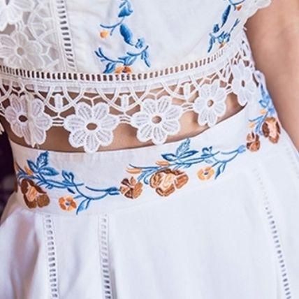 リゾート ワンピース 結婚式 ビーチ チロリアン 刺繍 ボヘミアン