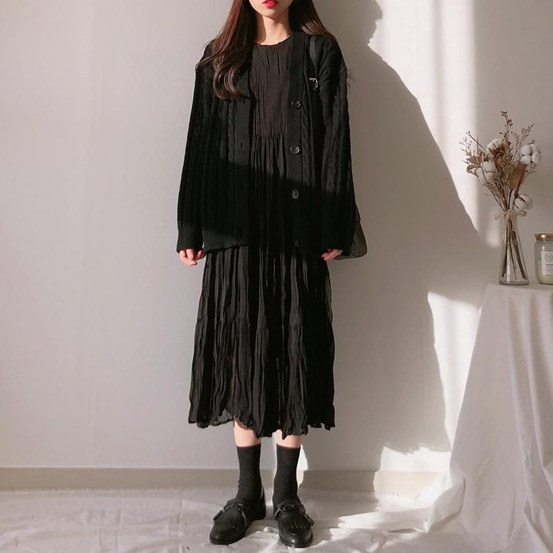 大人かわいいティアードワンピ♪シワ加工 シフォンプリーツワンピース 3色 - リゾートワンピース 通販 『ドレスバケーション』 マキシ丈からミニまで  ハワイ旅行に